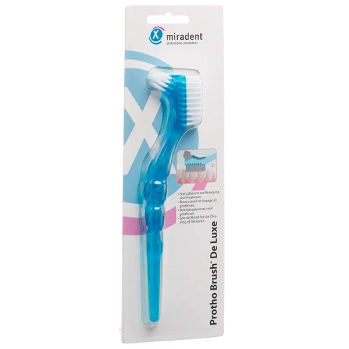 MIRADENT Protho Brush De Luxe Prothesenzahnbü blau