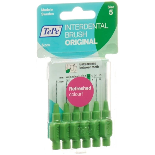 TEPE Interdental Brush 0.8mm grün Blist 6 Stk