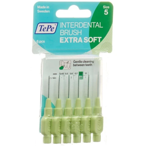 TEPE Interden Brush 0.8mm x-soft grün Blist 6 Stk
