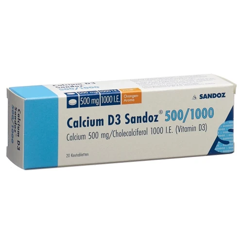 CALCIUM D3 Sandoz Kautabl 500/1000 Ds 20 Stk