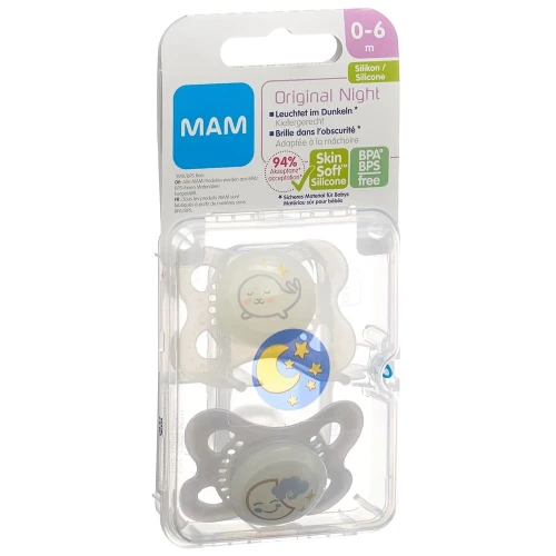 MAM Night Nuggi Silikon 0-6m Unisex 2 Stk