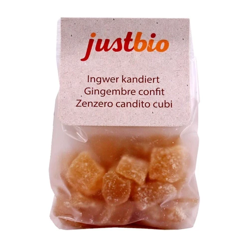 JUSTBIO Ingwer kandiert Btl 150 g