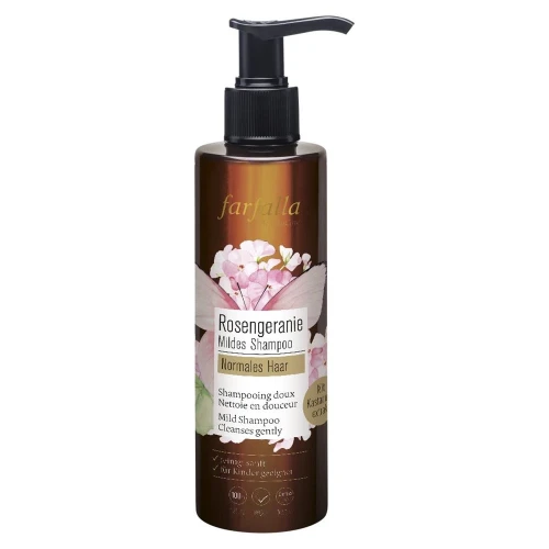 FARFALLA Mildes Shampoo Rosengeranie 200 ml