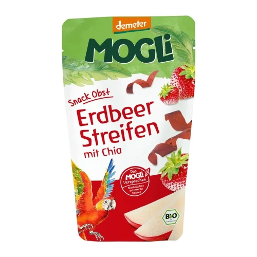 MOGLI Fruchtstreifen Erdbeer mit Chia Bio 25 g