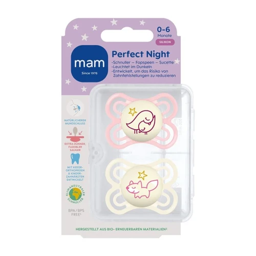 MAM Perfect Night Nuggi Sil 0-6m 2 Stk