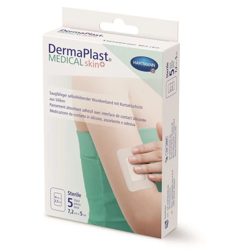 DERMAPLAST Medical skin+ 7.2x5cm 5 Stk