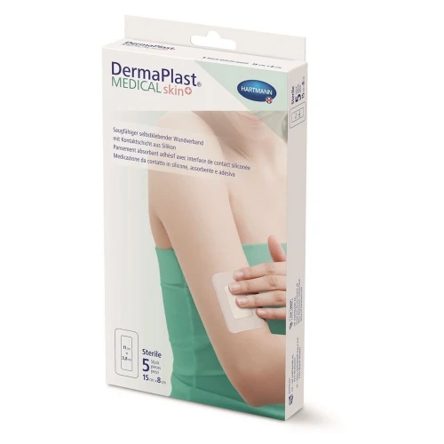 DERMAPLAST Medical skin+ 15x8cm 5 Stk